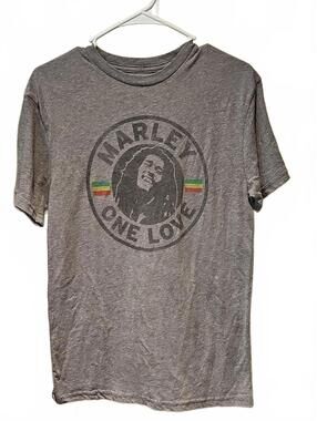 Bob Marley One Love T-shirt Zion Size Small Gray